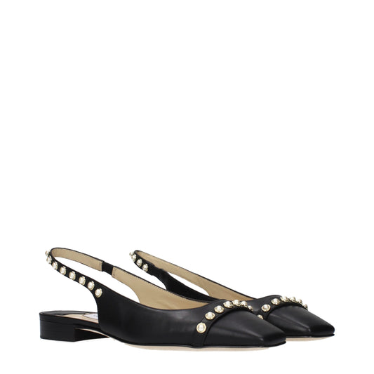Jimmy Choo Black Leather Flats