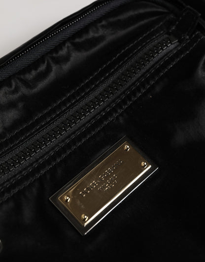 Dolce & Gabbana Black Nylon Brass Plate Bumbag Waist Fanny Pack Men Bag