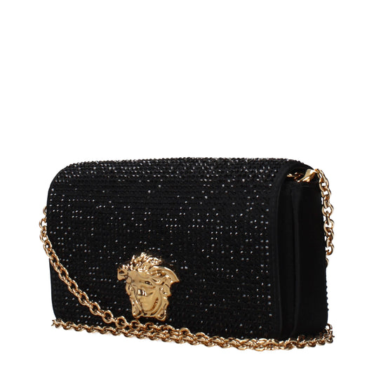 Versace Black Satin Clutch Bag