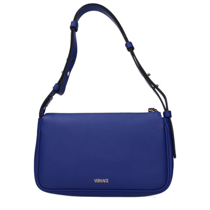 Versace Blue Leather Shoulder Bag