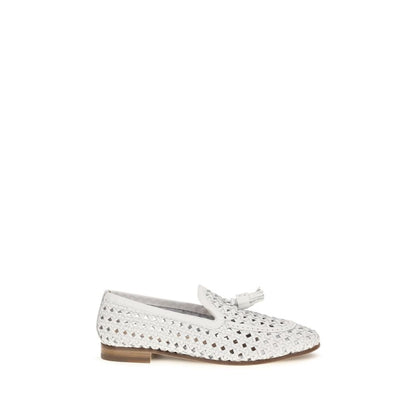 Fratelli Rossetti White Calf Leather Bos Taurus Slip-On Loafers