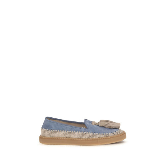 Fratelli Rossetti Blue Calf Leather Bos Taurus Slip-On Loafers