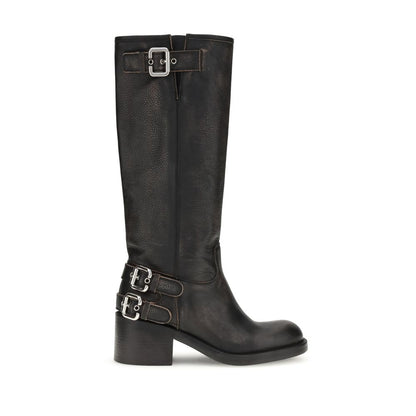 Chloé Black Calf Leather Bos Taurus Ankle Boots