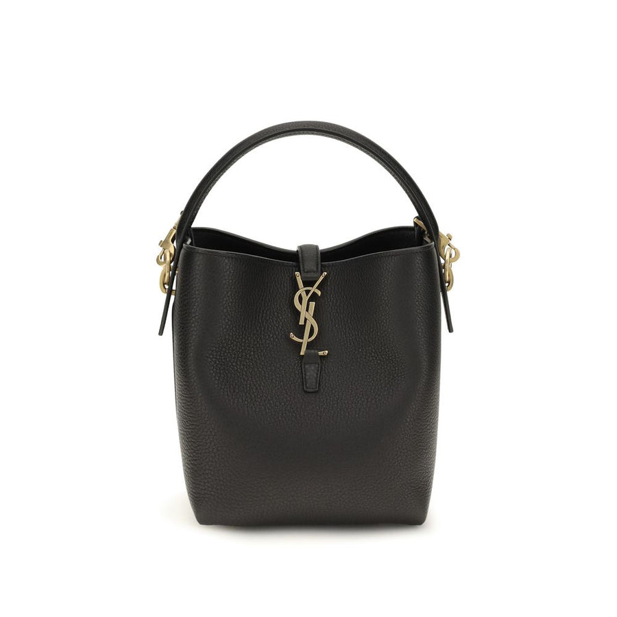 Saint Laurent Black Calf Leather Bos Taurus Backet Bag