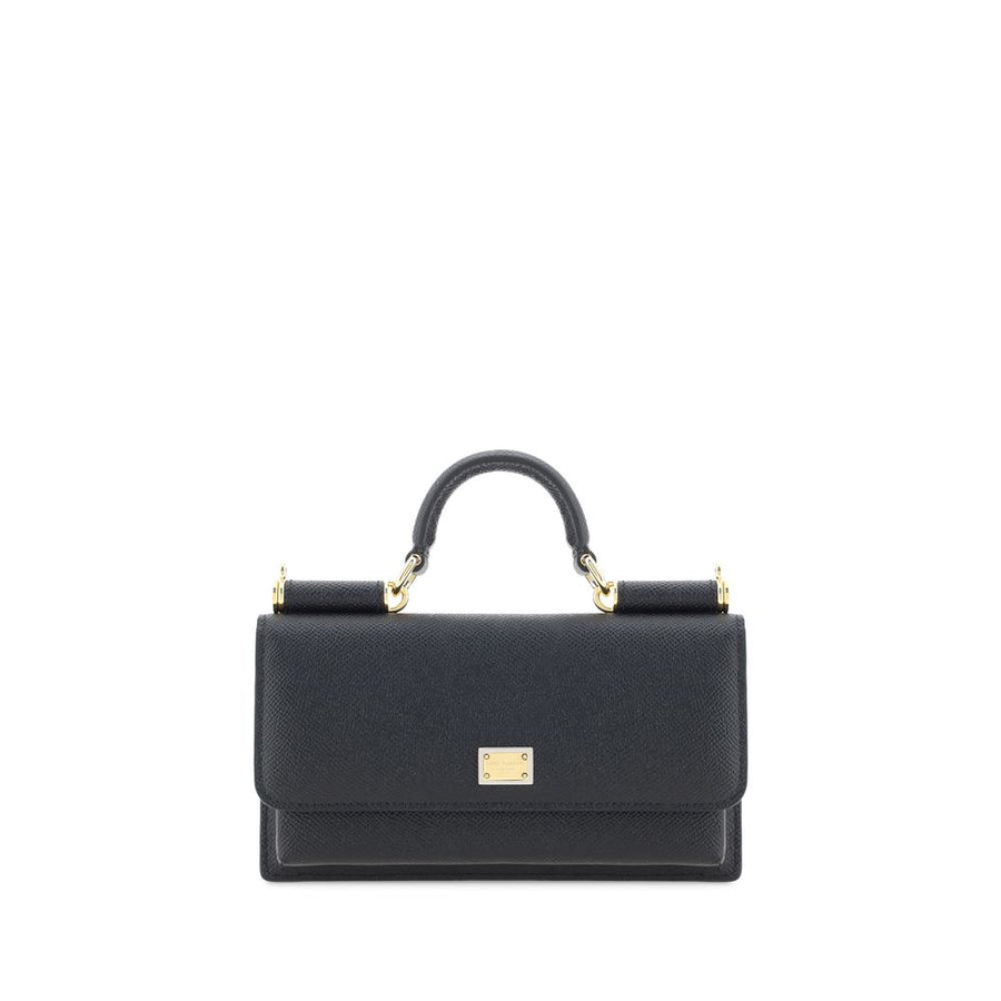 Dolce & Gabbana Black Calf Leather Bos Taurus Shoulder Bag
