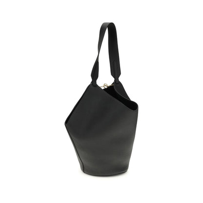 Khaite Black Calf Leather Bos Taurus Shoulder Bag