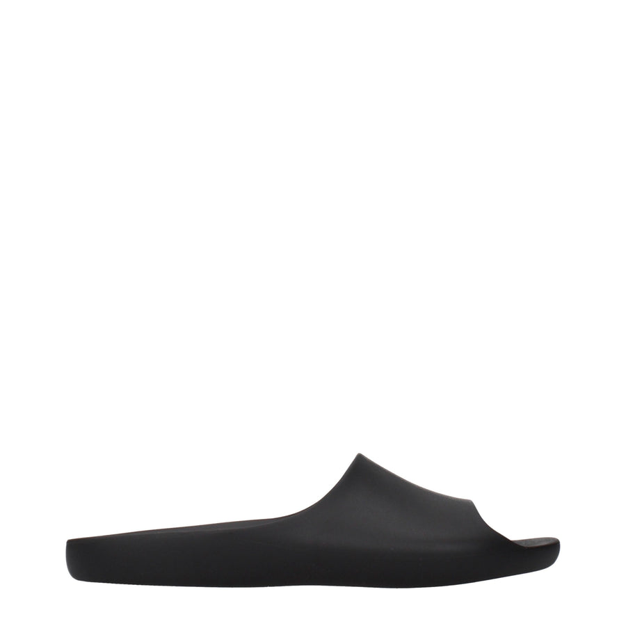The Row Black Cotton Slippers