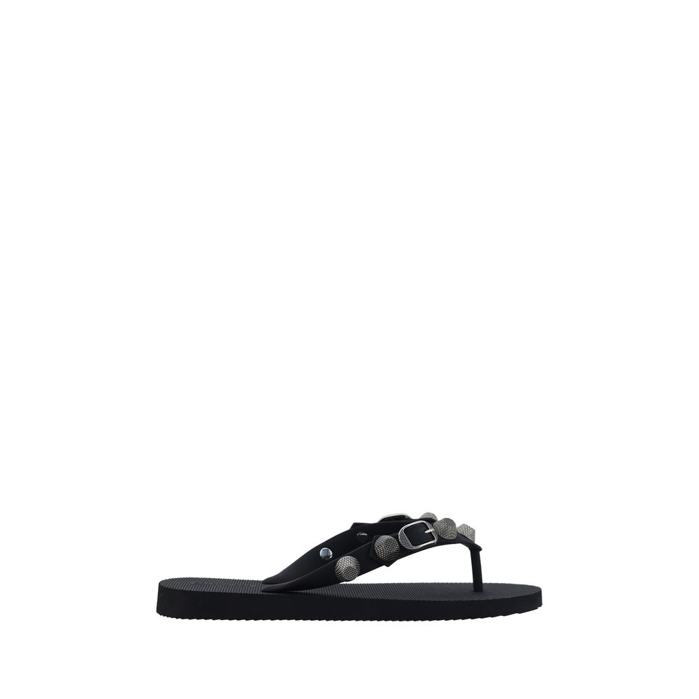 Balenciaga Black Polyester Flat Sandals
