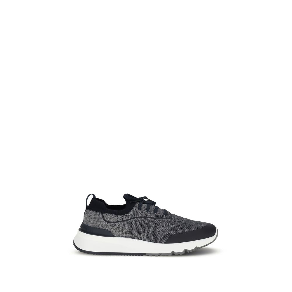 Brunello Cucinelli Gray Cotton Athletic Sneakers