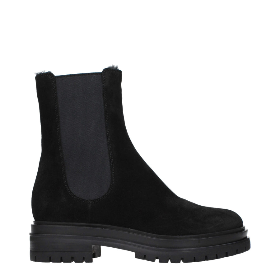 Gianvito Rossi Black Leather Ankle Boots
