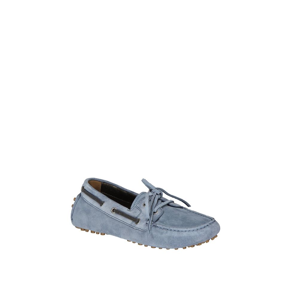 Brunello Cucinelli Blue Leather Moccassin