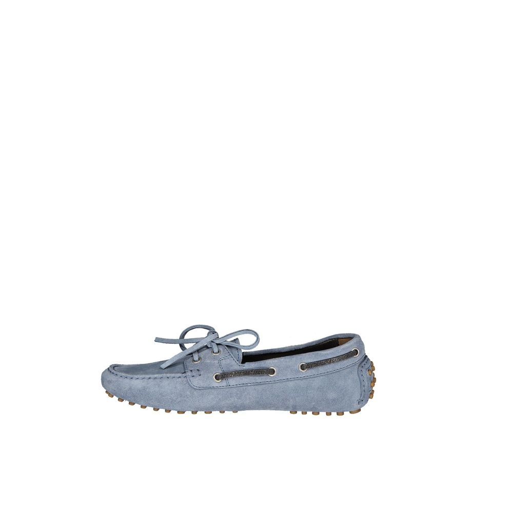 Brunello Cucinelli Blue Leather Moccassin