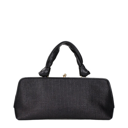 Jil Sander Black Raffia Handbag