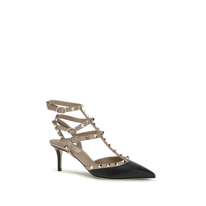 Valentino Garavani Black Calf Leather Bos Taurus High Heel Pumps