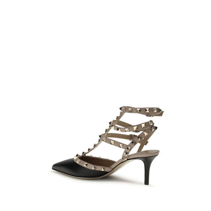 Valentino Garavani Black Calf Leather Bos Taurus High Heel Pumps