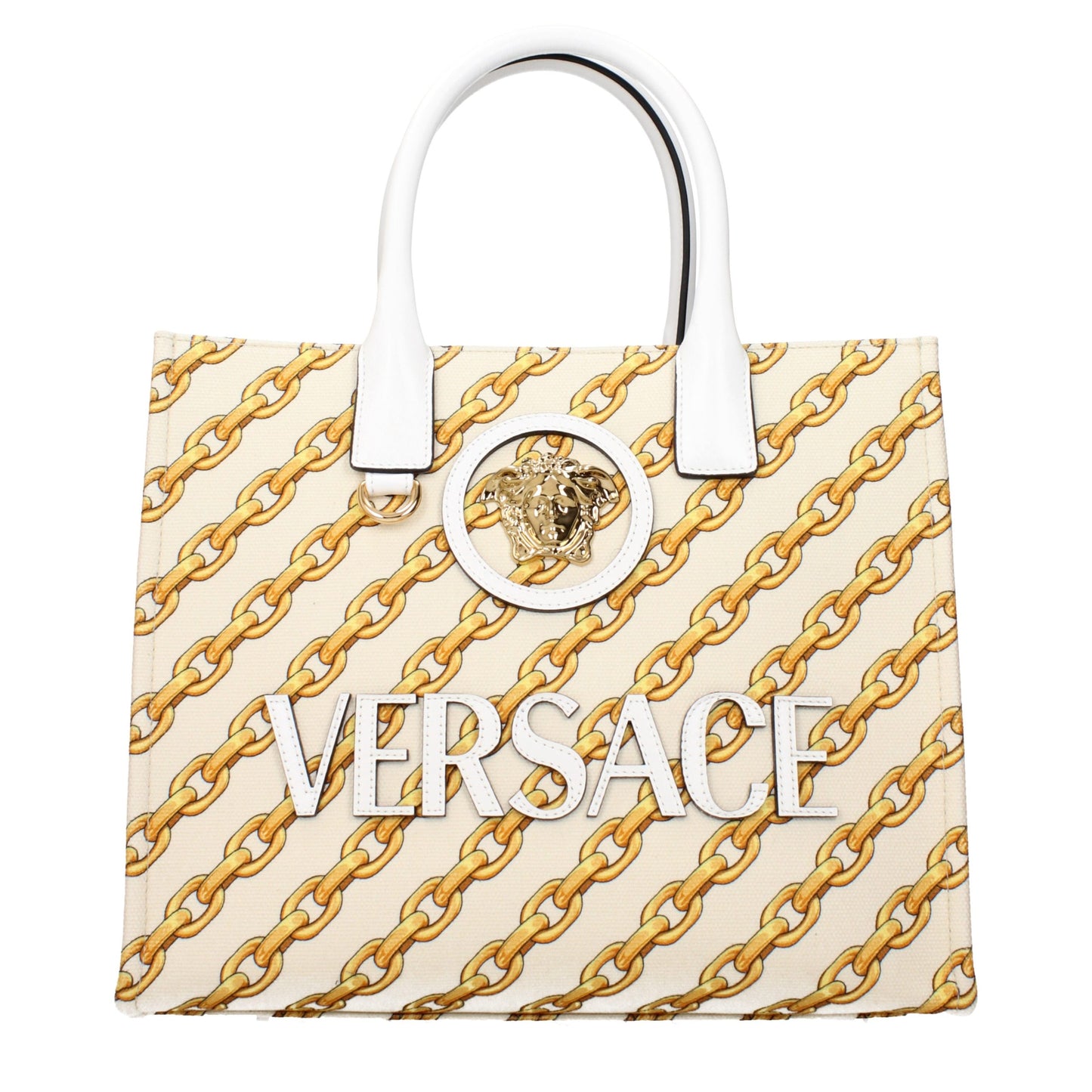 Versace Beige Fabric Handbag