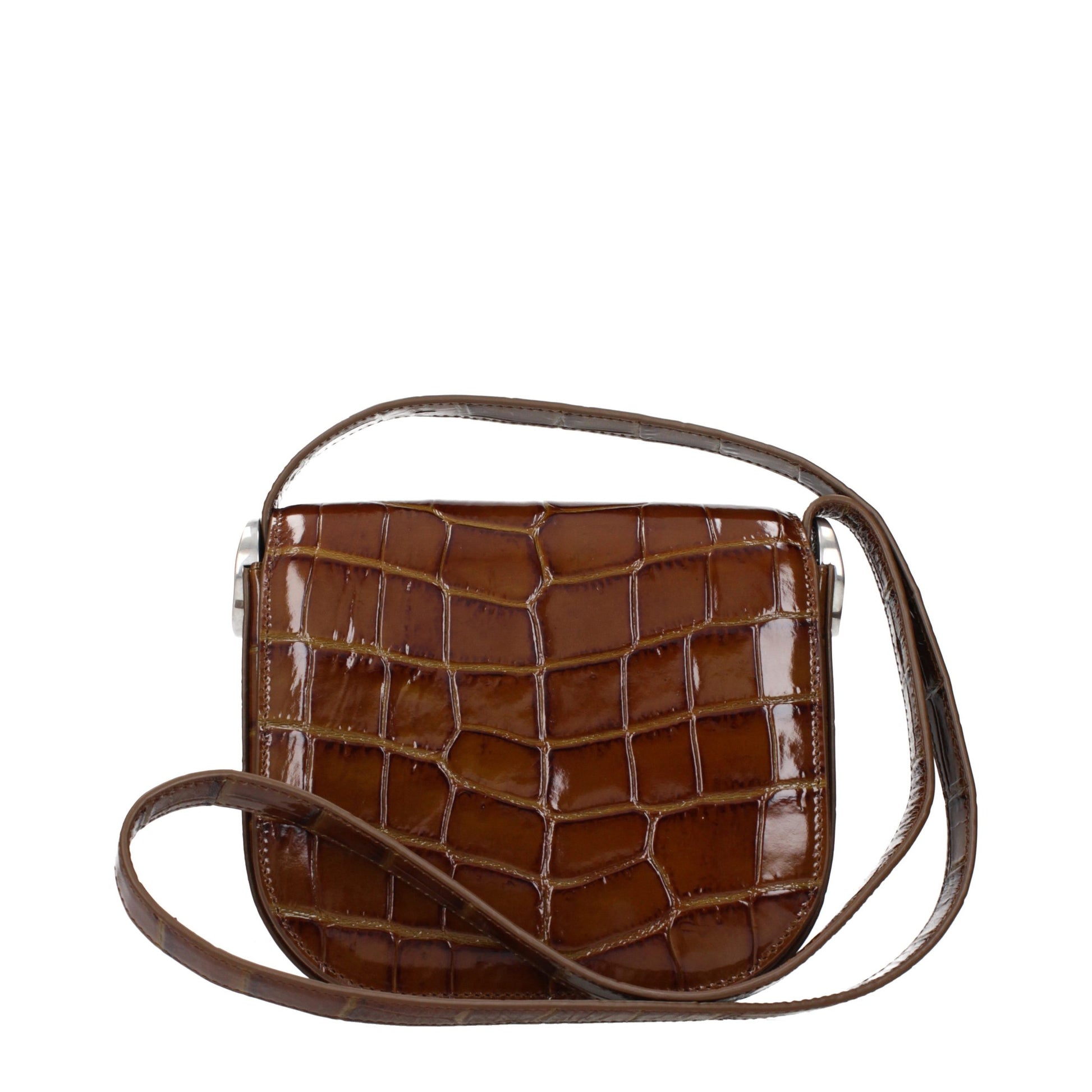Jil Sander Brown Leather Crossbody Bag