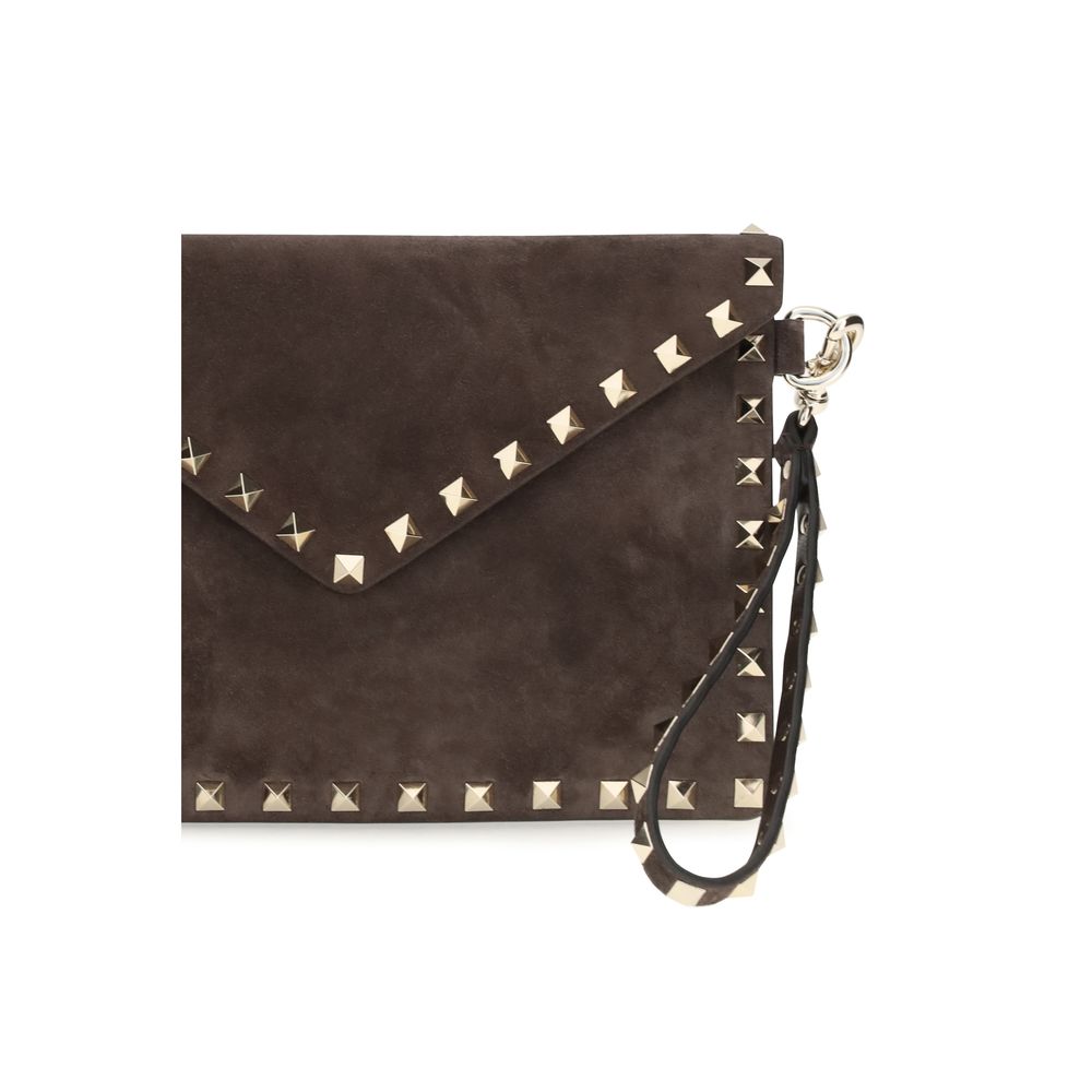 Valentino Garavani Brown Suede Leather Wallet