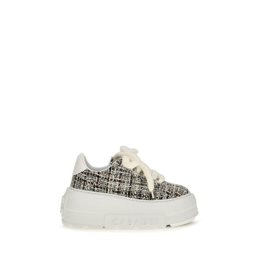 Casadei Multicolor Fabric Platform Sneakers