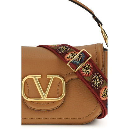 Valentino Garavani Beige Calf Leather Bos Taurus Shoulder Bag