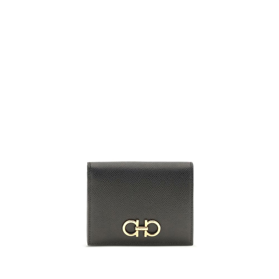 Ferragamo Black Calf Leather Bos Taurus Wallet
