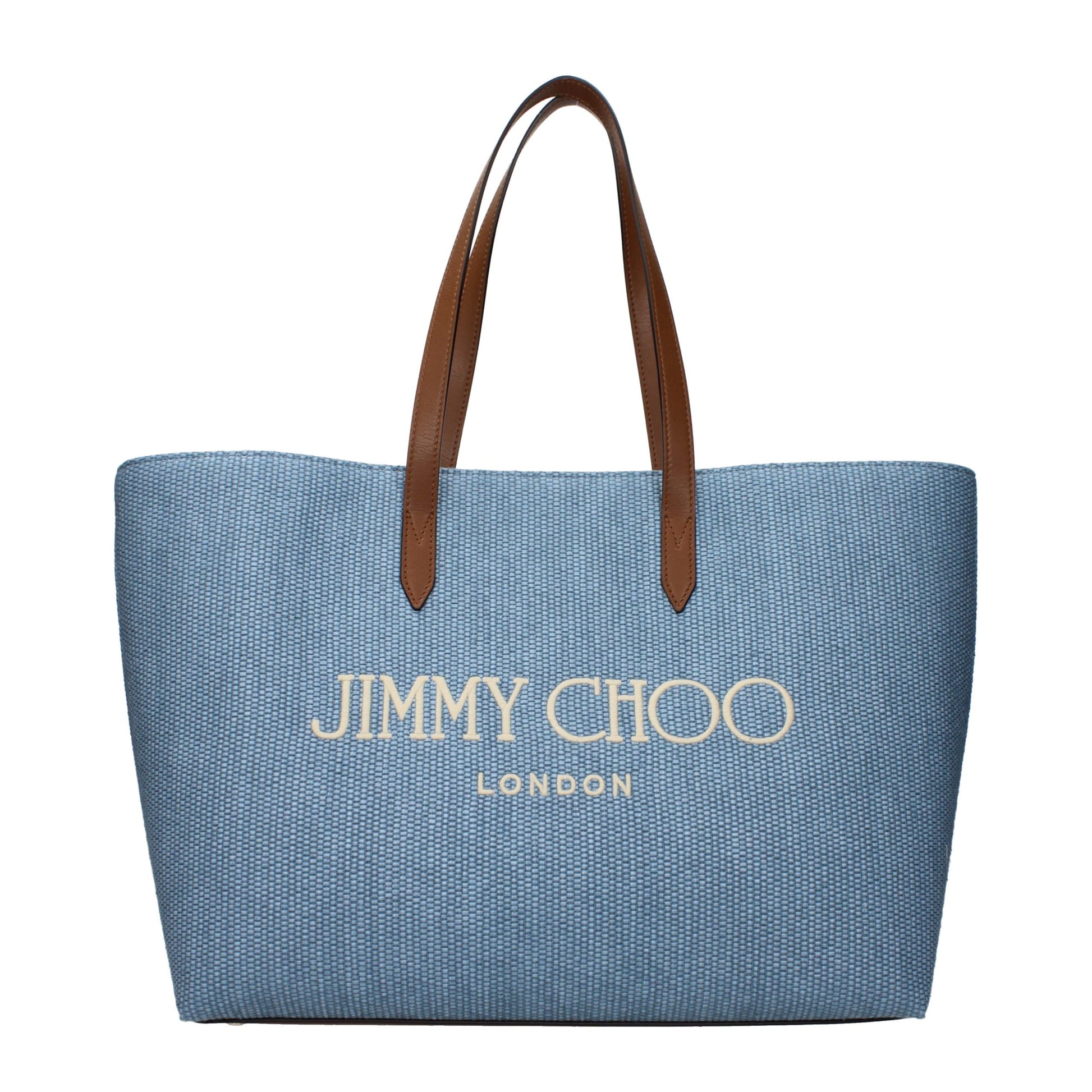 Jimmy Choo Light Blue Fabric Shoulder Bag