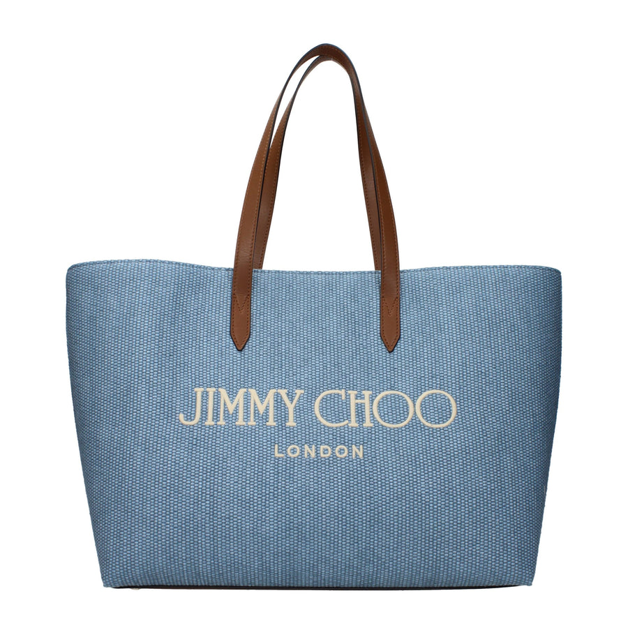 Jimmy Choo Light Blue Fabric Shoulder Bag