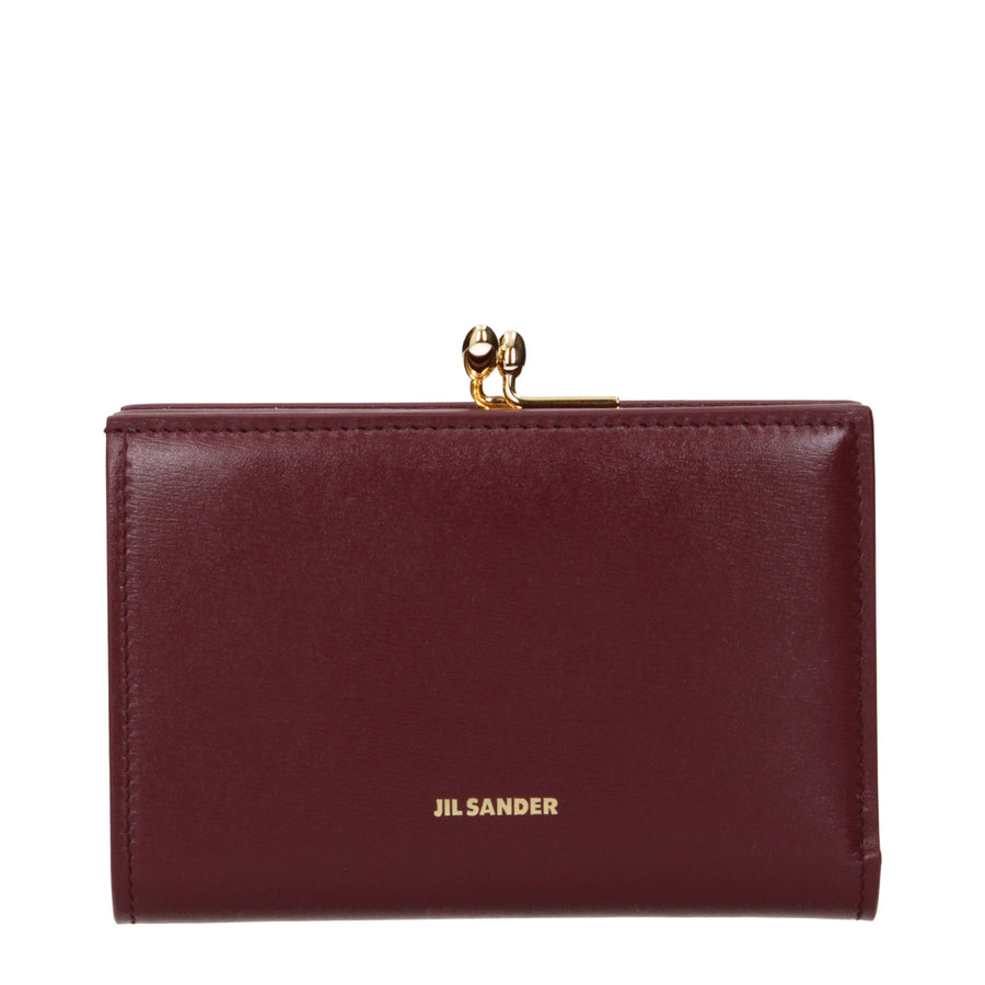 Jil Sander Red Leather Wallet