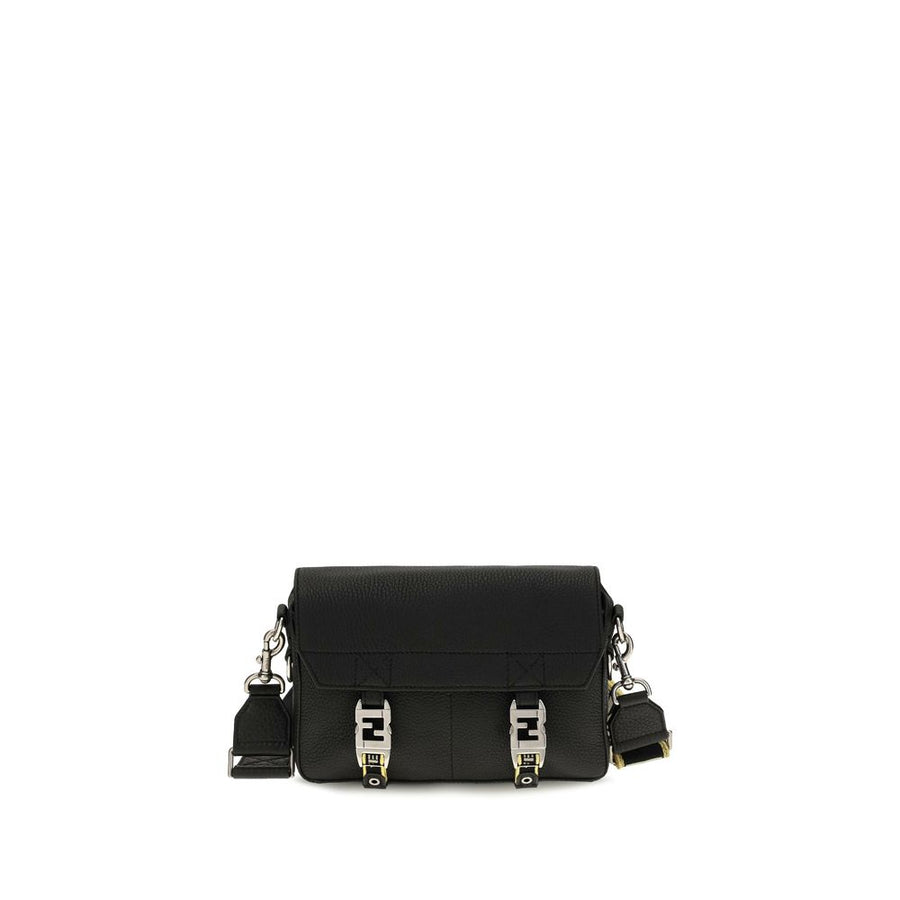 Fendi Black Calf Leather Bos Taurus Shoulder Bag