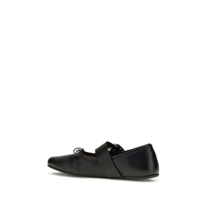 Vivienne Westwood Black Calf Leather Bos Taurus Ballet Flats