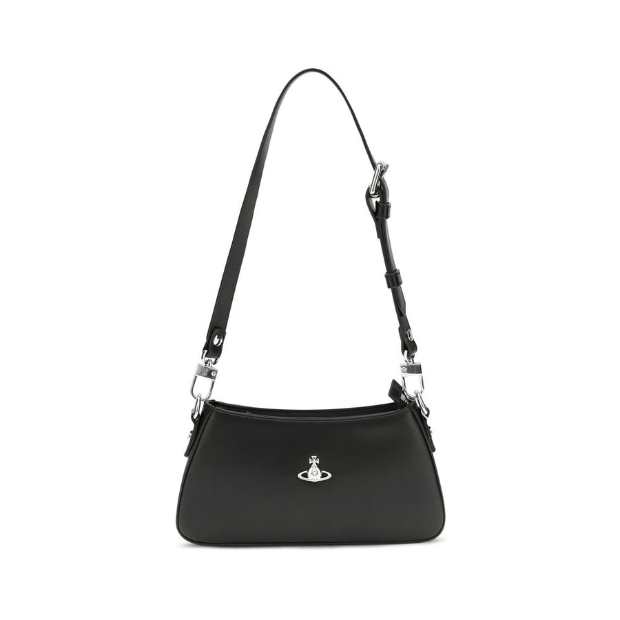 Vivienne Westwood Black Calf Leather Bos Taurus Shoulder Bag