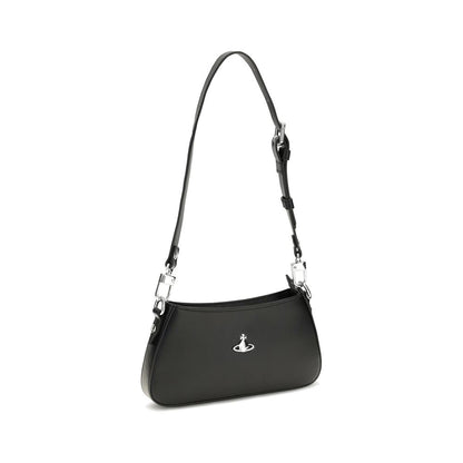 Vivienne Westwood Black Calf Leather Bos Taurus Shoulder Bag