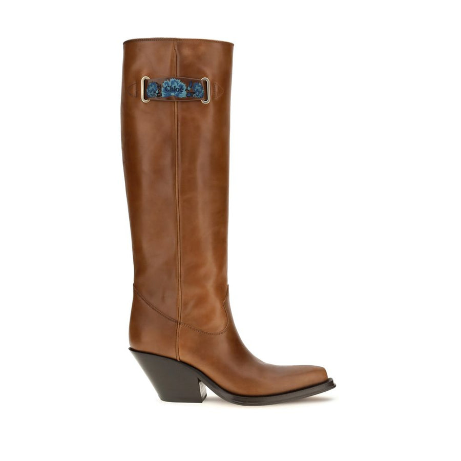Chloé Brown Calf Leather Bos Taurus Over The Knee