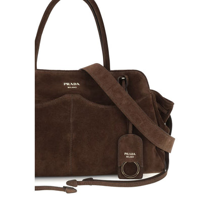 Prada Brown Calf Leather Bos Taurus Shoulder Bag
