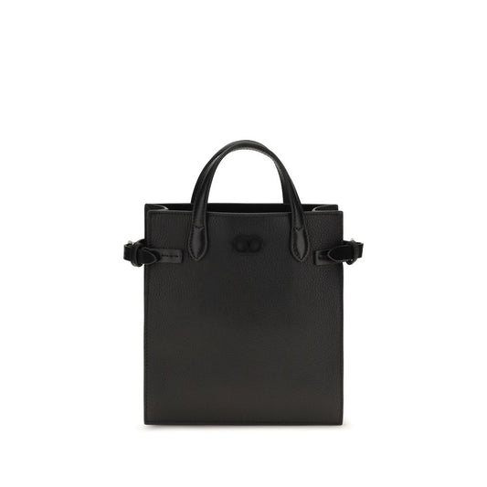 Valentino Garavani Black Calf Leather Bos Taurus Handbag