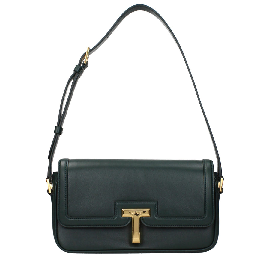 Tom Ford Green Leather Shoulder Bag