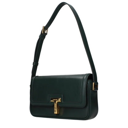 Tom Ford Green Leather Shoulder Bag