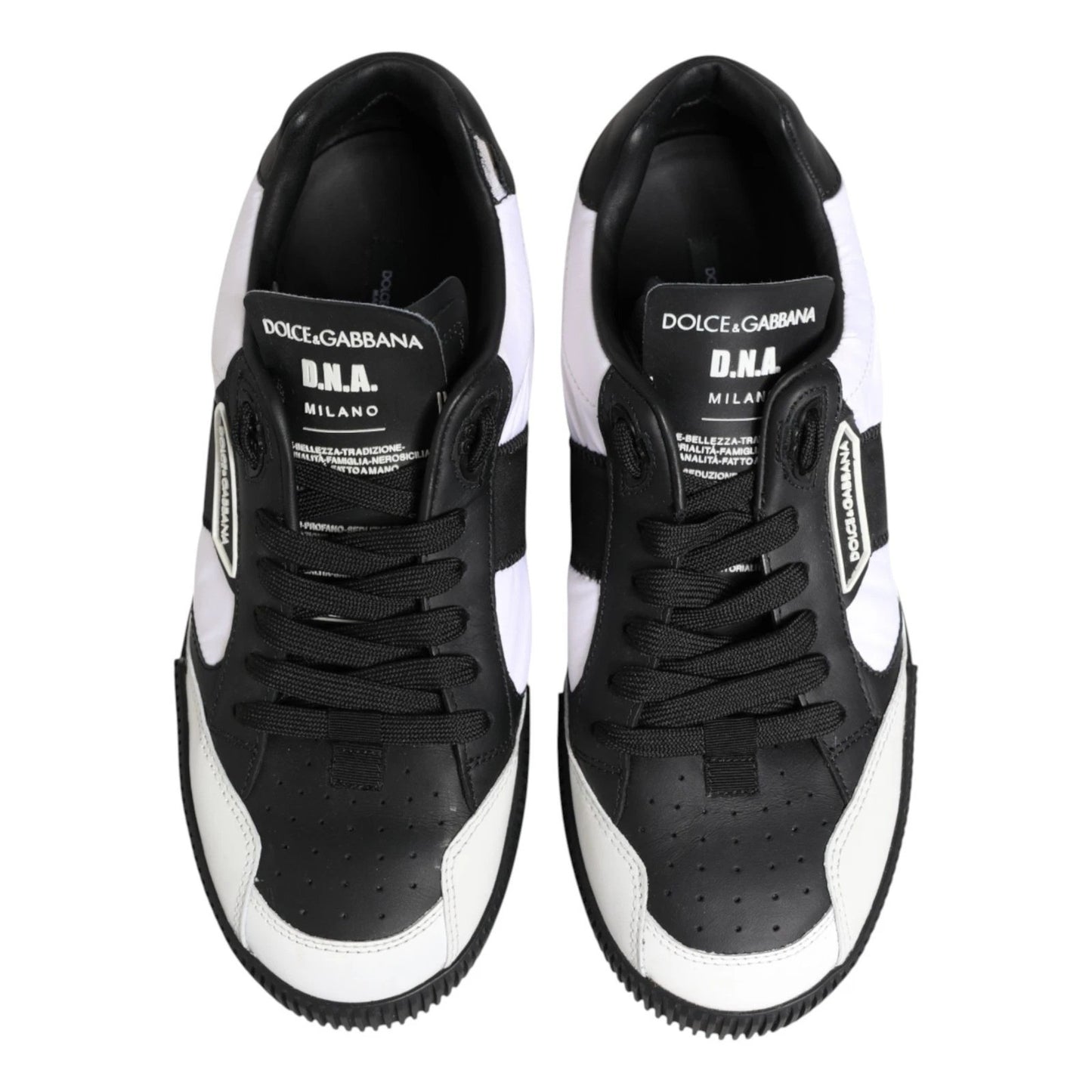 Dolce & Gabbana Black White MIAMI Low Top Men Sneakers Shoes
