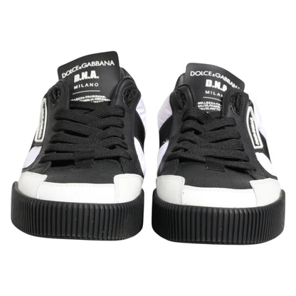 Dolce & Gabbana Black White MIAMI Low Top Men Sneakers Shoes