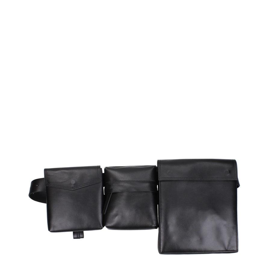 The Attico Black Leather Backpack