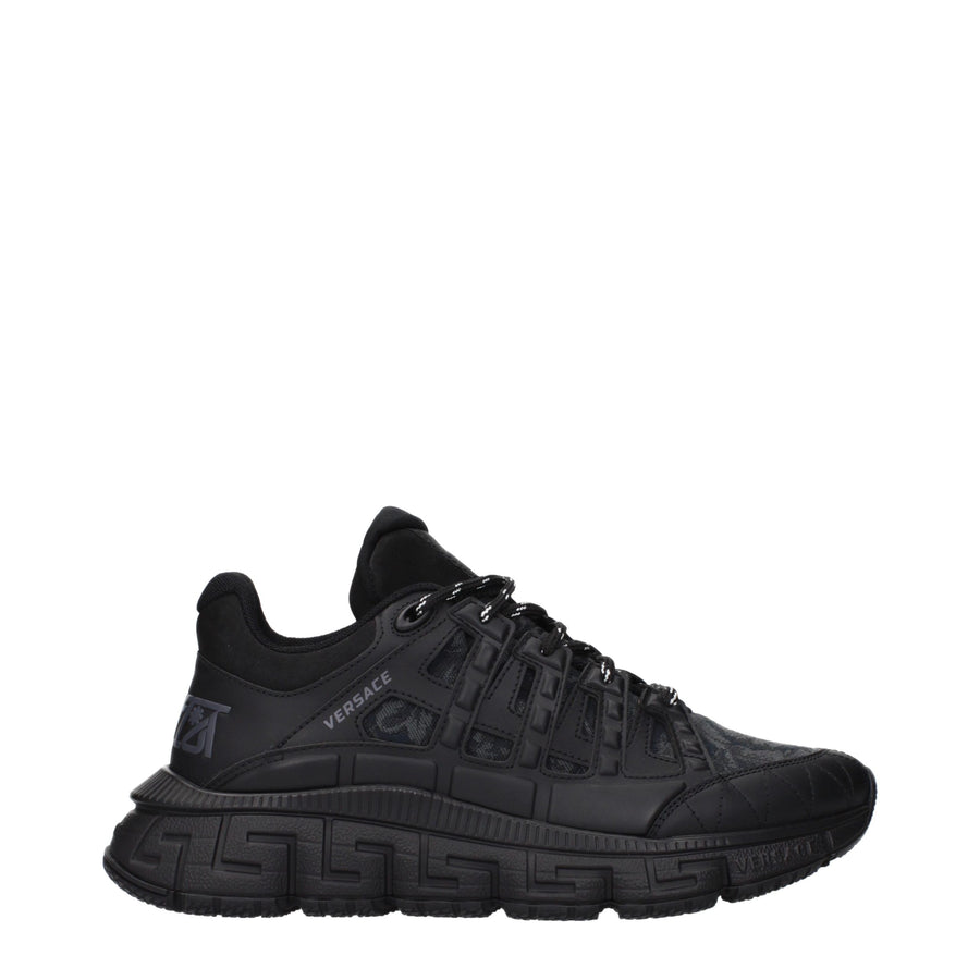 Versace Black Fabric Athletic Sneakers