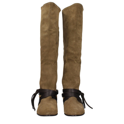 Isabel Marant Green Leather Over The Knee