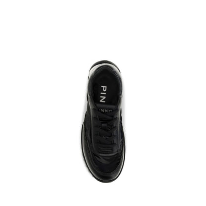 PINKO Black Fabric Low Top Sneakers