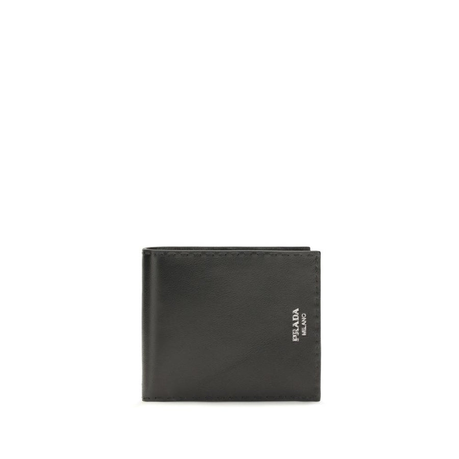 Prada Black Calf Leather Bos Taurus Wallet