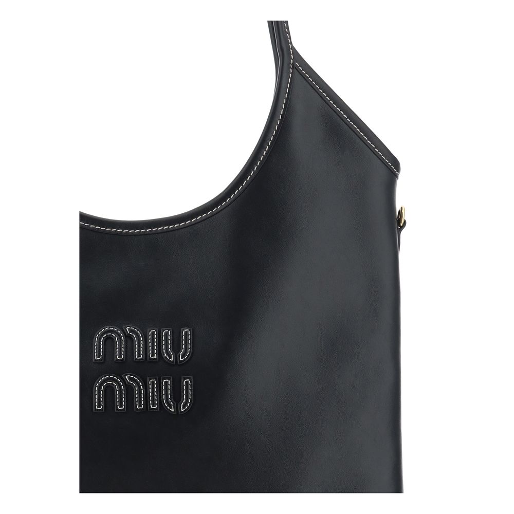 Miu Miu Black Calf Leather Bos Taurus Shoulder Bag