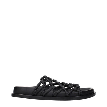 Jil Sander Black Leather Slippers