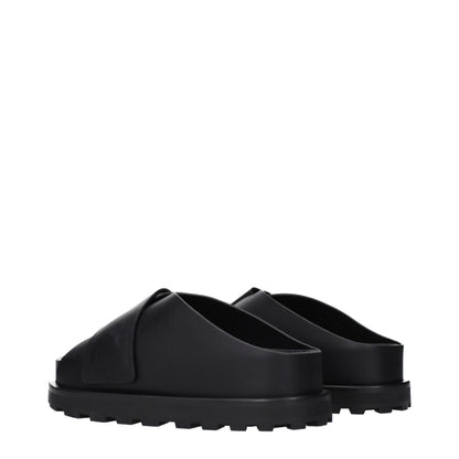 Jil Sander Black Leather Slippers