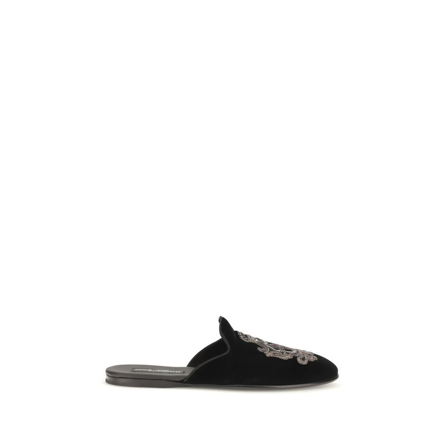 Dolce & Gabbana Black Velvet Flats