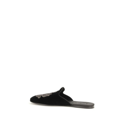 Dolce & Gabbana Black Velvet Flats