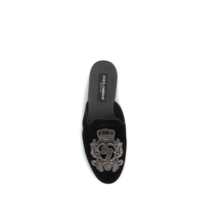 Dolce & Gabbana Black Velvet Flats